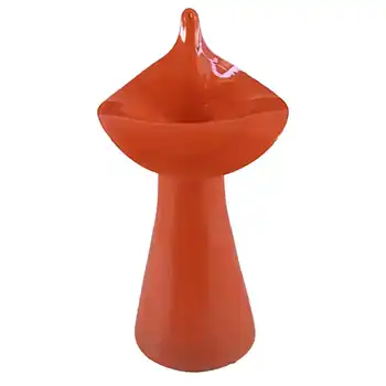 (image for) Czech Orange Glass Jack-in-the-Pulpit Vase - Marked