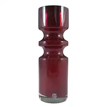 (image for) Alsterfors #S5000 Per Ström Red Cased Glass Hooped Vase