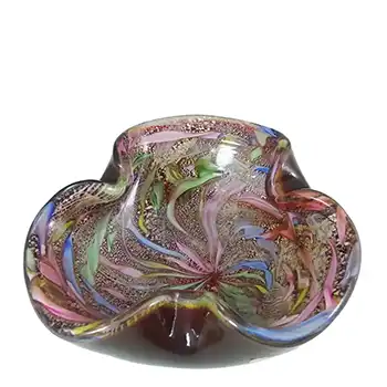 (image for) AVEM Murano Zanfirico Bizantino / Tutti Frutti Red Glass Bowl