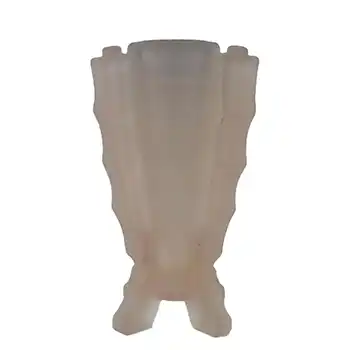 (image for) Bagley #3007 Art Deco 4.25" Frosted Pink Glass 'Bamboo' Vase