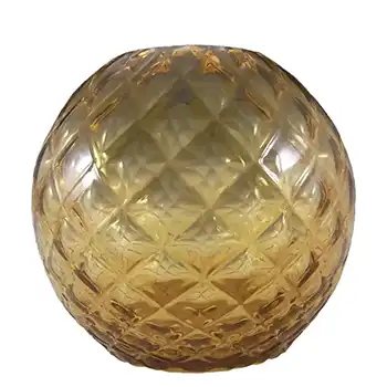 (image for) Borske Sklo 1950's Amber Bohemian Glass Optical Vase
