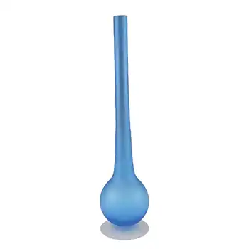 (image for) Carlo Moretti Satinato Blue Murano Glass 14" Stem Vase
