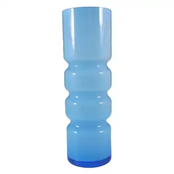 (image for) Ryd Scandinavian / Swedish Blue Cased Glass Hooped Vase