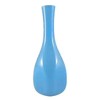 (image for) Ekenas Glasbruk Swedish Blue Cased Glass 7.5" Vase