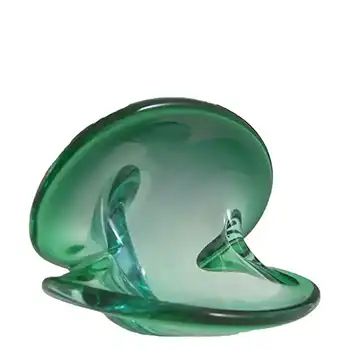 (image for) Seguso Dalla Venezia Murano Green Blue Glass Clam Bowl/Vase