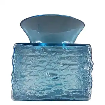(image for) Dartington #FT101 Frank Thrower Kingfisher Blue Glass Bark Vase
