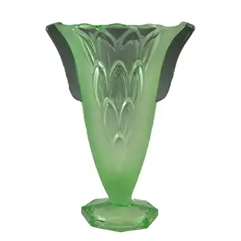 (image for) Stölzle #19085 Czech Art Deco Uranium Green Glass Vase