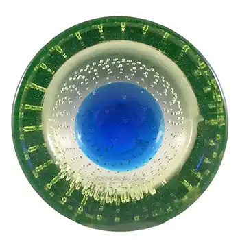 (image for) Galliano Ferro Murano Blue & Uranium Glass Bullicante Bowl