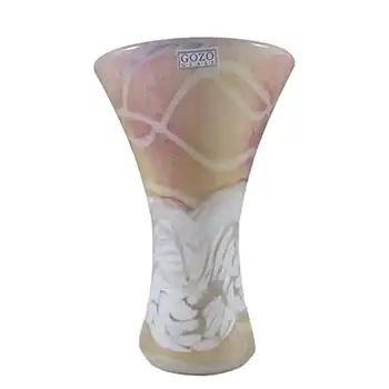 (image for) SIGNED Gozo Maltese Glass 'Sunshine' Funnel Vase, Labelled