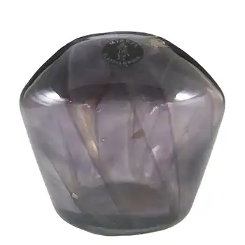 (image for) Mtarfa Maltese Organic Purple Striped Glass Vase - Label