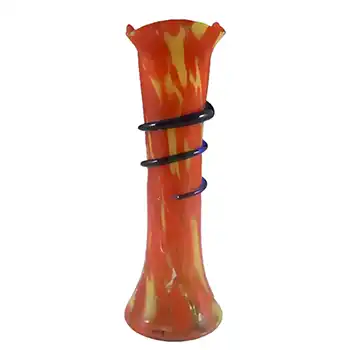 (image for) Czech 1930's Multicoloured Spatter/Splatter Glass Vase #2