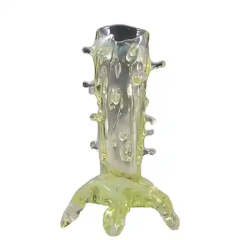 (image for) John Walsh Victorian Vaseline/Uranium Glass Thorn Vase #1