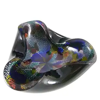 (image for) Vetro Artistico Veneziano Murano Glass Silver Leaf Bowl