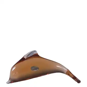 (image for) LABELLED Wedgwood Topaz Glass Dolphin Paperweight SG417 - Marked