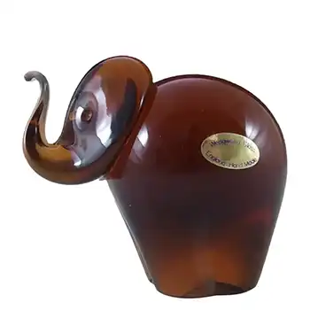 (image for) Wedgwood Topaz Glass Elephant Paperweight RSW405 - Marked