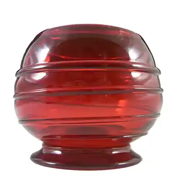 (image for) Whitefriars #9366 Ruby Red Glass Ribbon Trail Bowl
