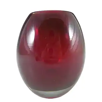 (image for) Whitefriars #9518 Baxter Ruby Red Glass 4" Ovoid Vase