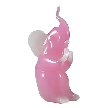 (image for) Murano Venetian Pink Glass Alabastro Elephant Sculpture