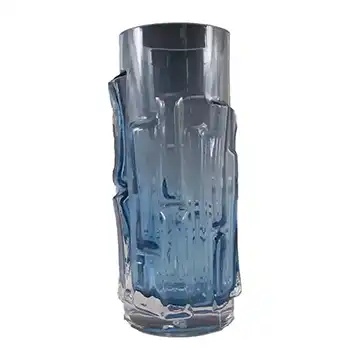 (image for) Aseda Swedish Blue Glass Bark 5.75" Vase - Bo Borgstrom B5/830