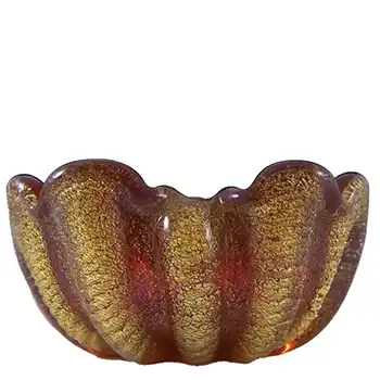 (image for) Barovier & Toso Murano Cordonato d'Oro Gold Leaf Glass Bowl