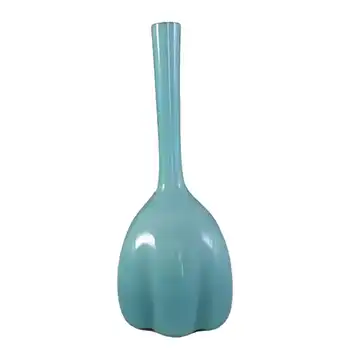 (image for) Elme 1970s Scandinavian Blue Cased Glass 'Melon-Form' Vase