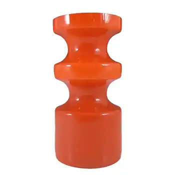 (image for) Alsterfors #S5014 Per Ström Red Hooped Glass Vase - Signed