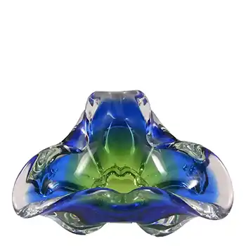 (image for) Chřibská #240/5/20 Czech Blue & Green Glass Bowl by Josef Hospodka