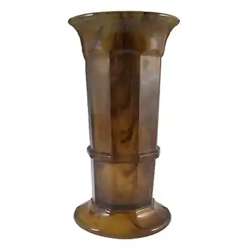 (image for) Davidson #279 10" British Art Deco Amber Cloud Glass Vase