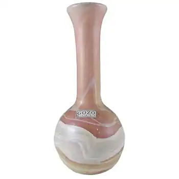 (image for) SIGNED Gozo Maltese Glass 'Sunshine' Bulbous Vase, Labelled