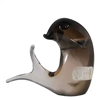 (image for) V. Nason & Co Murano Amber Glass Dolphin Sculpture - Label