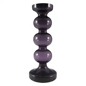 (image for) Alfred Taube German Purple Hooped Glass Vase / Candlestick