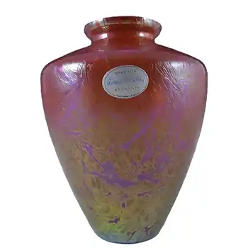 (image for) Royal Brierley Iridescent Pink Glass 'Studio' Vase - Marked