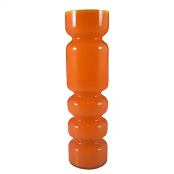 (image for) Ryd Scandinavian / Swedish Orange Cased Glass Hooped Vase