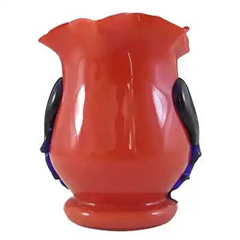 (image for) Czech 1930's/40's Red & Blue Glass Tango Vase