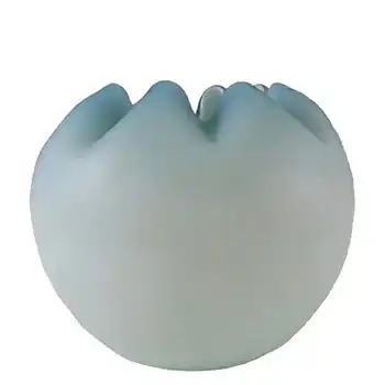 (image for) Victorian Satin Cased Glass Blue & White Rose Bowl / Posy Vase