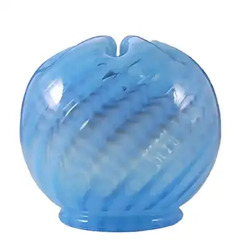 (image for) Victorian Opalescent Blue Stripe Glass Rose Bowl/Vase