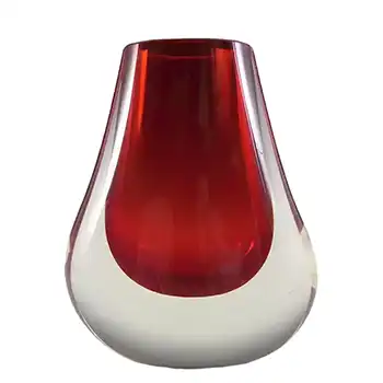 (image for) Whitefriars #9656 Ruby Red Glass Hambone Vase