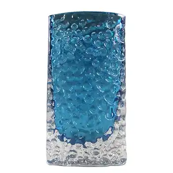 (image for) Whitefriars #9762 Baxter Kingfisher Blue Glass 4.75" Nailhead Vase