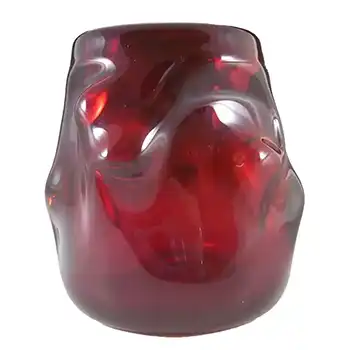 (image for) Whitefriars #9608 Wilson/Dyer Ruby Red Glass Knobbly Vase