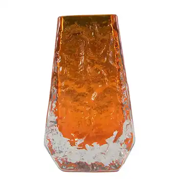 (image for) Whitefriars #9686 Baxter Tangerine Glass Textured Coffin Vase