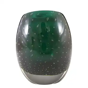 (image for) Whitefriars #9506 Green Cased Glass Ovoid Bubble Vase