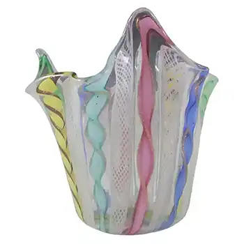 (image for) Murano Glass Zanfirico Fazzoletto Handkerchief Vase