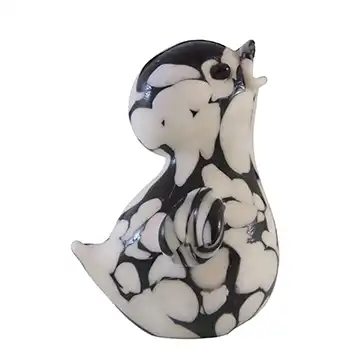 (image for) Archimede Seguso Black & White 'Bianco Nero' Glass Bird - Label