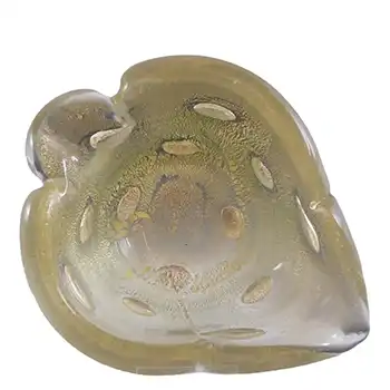 (image for) Barovier & Toso "Zebrati" Murano Gold Leaf Glass Bowl
