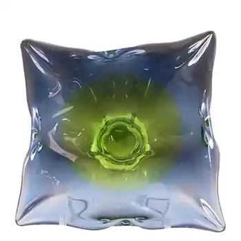 (image for) Chřibská #297/5/18 Czech Blue & Green Glass Ashtray Bowl