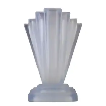 (image for) Bagley #334 Art Deco 6" Frosted Blue Glass 'Grantham' Vase