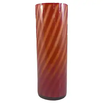 (image for) Elme 1970s Scandinavian Orange Cased Glass Striped Vase