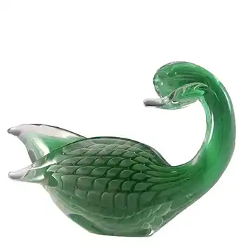 (image for) FM Konstglas/Marcolin Swedish Green Fumato Glass Swan