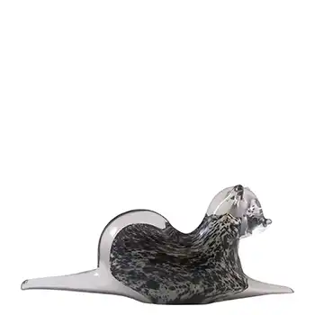 (image for) SIGNED FM Konstglas/Marcolin Black & White Glass Cat