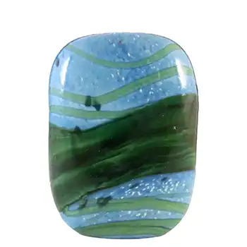 (image for) Gozo Maltese Blue & Green Glass 'Seaweed' Vase - Signed